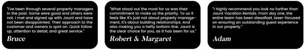 Jaunt homeowner testimonials